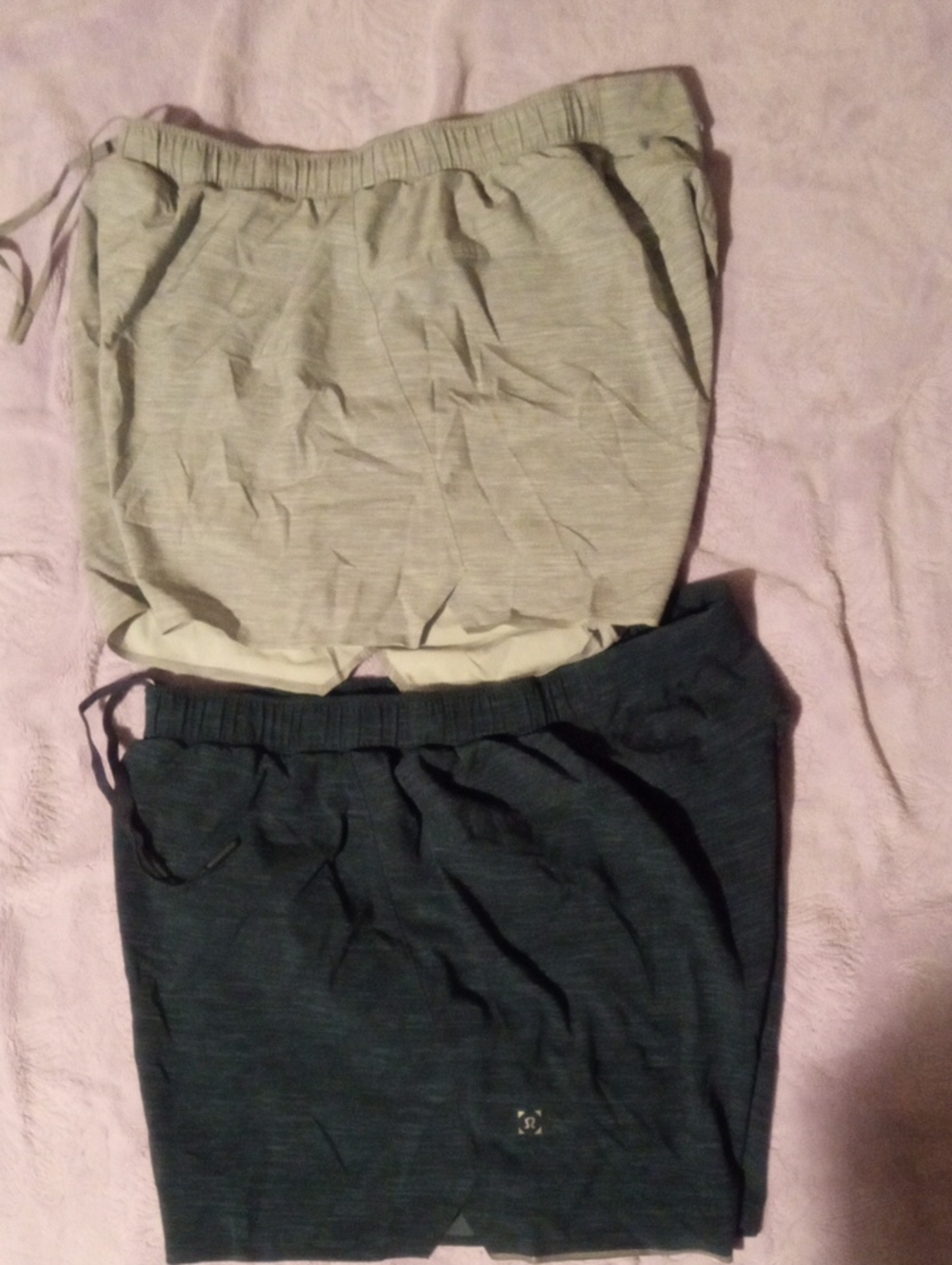 lululemon athletica Men's Two-Pack Drawstring Shorts in Light Gray and Dark Blue